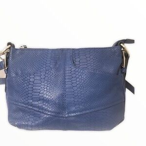 B. Makowsky blue embossed leather bag